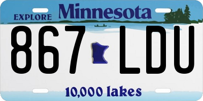 MN license plate 867LDU