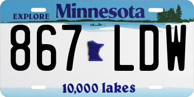 MN license plate 867LDW