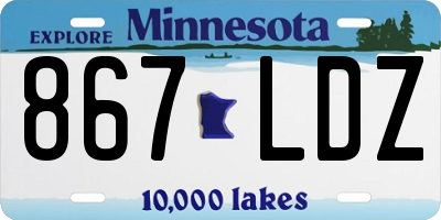MN license plate 867LDZ
