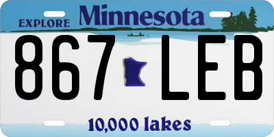 MN license plate 867LEB