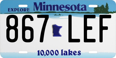 MN license plate 867LEF