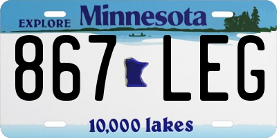 MN license plate 867LEG