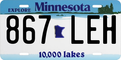 MN license plate 867LEH
