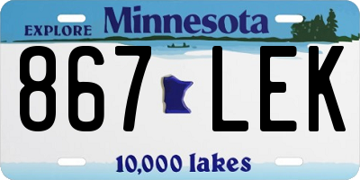 MN license plate 867LEK