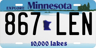 MN license plate 867LEN