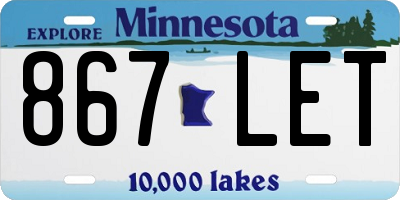 MN license plate 867LET