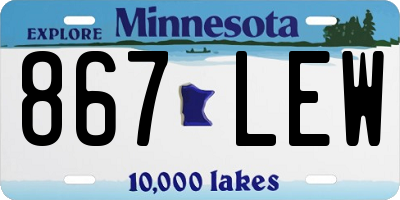 MN license plate 867LEW