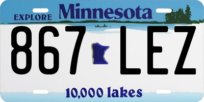 MN license plate 867LEZ