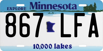 MN license plate 867LFA