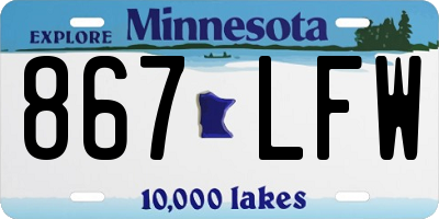 MN license plate 867LFW