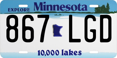 MN license plate 867LGD