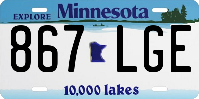 MN license plate 867LGE