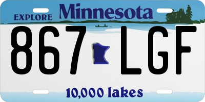 MN license plate 867LGF