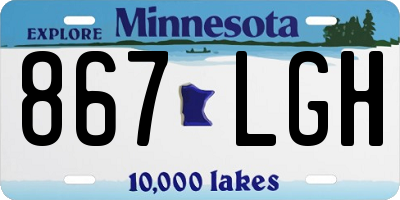 MN license plate 867LGH