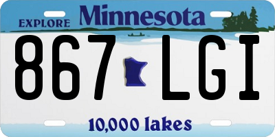MN license plate 867LGI