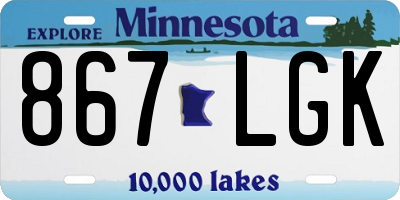 MN license plate 867LGK