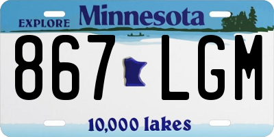 MN license plate 867LGM