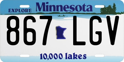 MN license plate 867LGV