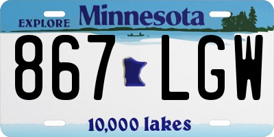 MN license plate 867LGW