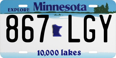 MN license plate 867LGY