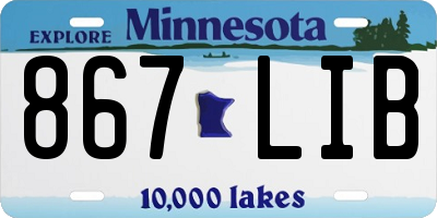MN license plate 867LIB