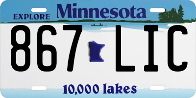 MN license plate 867LIC