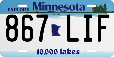 MN license plate 867LIF