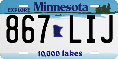 MN license plate 867LIJ