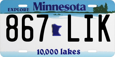 MN license plate 867LIK