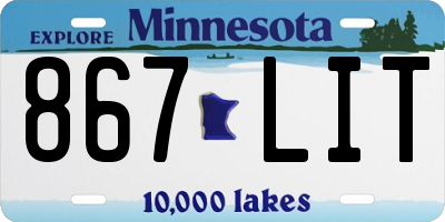MN license plate 867LIT