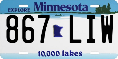 MN license plate 867LIW