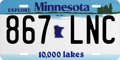 MN license plate 867LNC