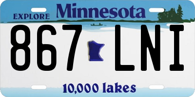 MN license plate 867LNI