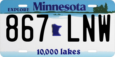 MN license plate 867LNW
