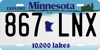 MN license plate 867LNX
