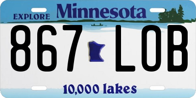 MN license plate 867LOB