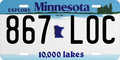 MN license plate 867LOC
