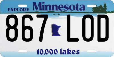 MN license plate 867LOD