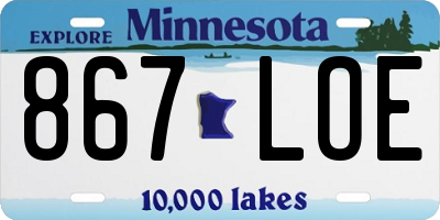 MN license plate 867LOE