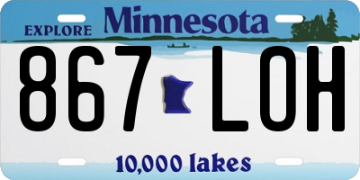 MN license plate 867LOH