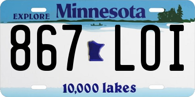 MN license plate 867LOI