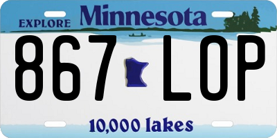 MN license plate 867LOP