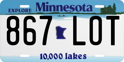 MN license plate 867LOT