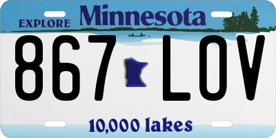 MN license plate 867LOV