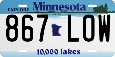 MN license plate 867LOW