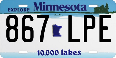 MN license plate 867LPE
