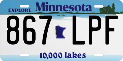 MN license plate 867LPF