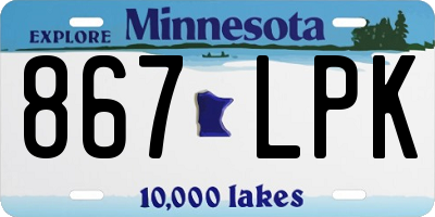 MN license plate 867LPK