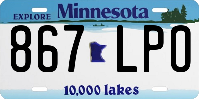 MN license plate 867LPO