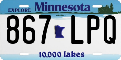 MN license plate 867LPQ